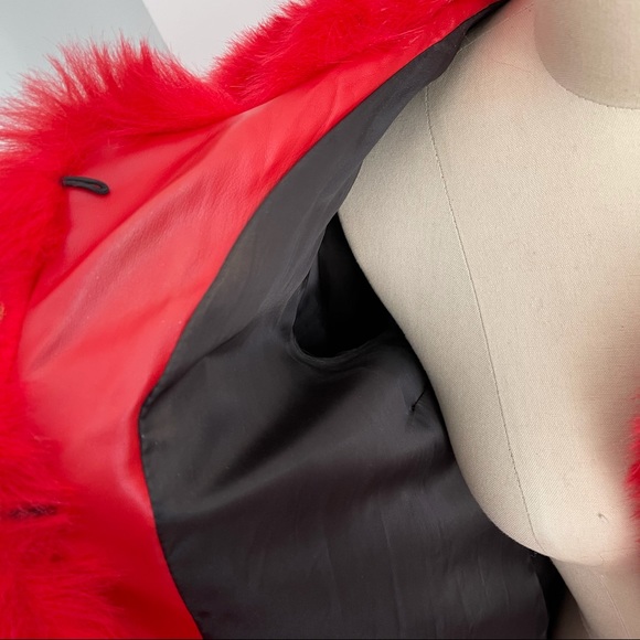 Red Faux Fur Jacket - Picture 3 of 4